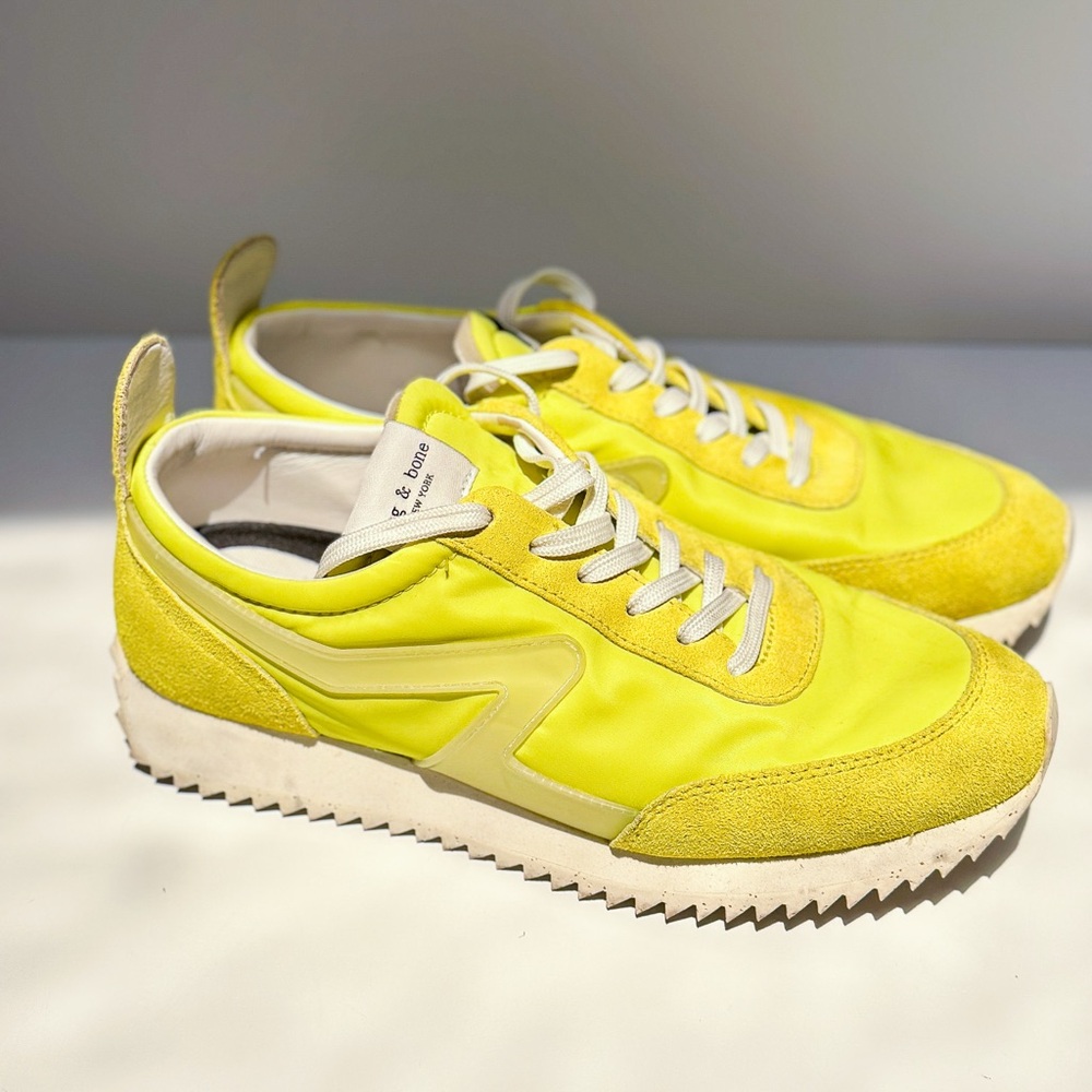 Rag & Bone Retro Runner Sneakers - Yellow - Size 8.5/39